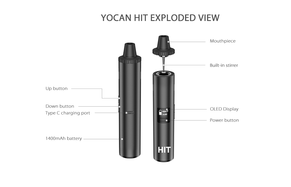 Original Yocan Hit Dry Herb Va - đánh giá và giá Dry Herb Vaping Accessories