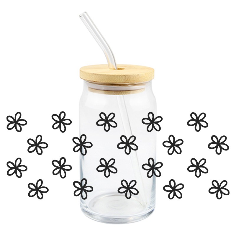 3D UV DTF Flowers Wraps Cup 16 - đánh giá và giá Rdta Tank Glass