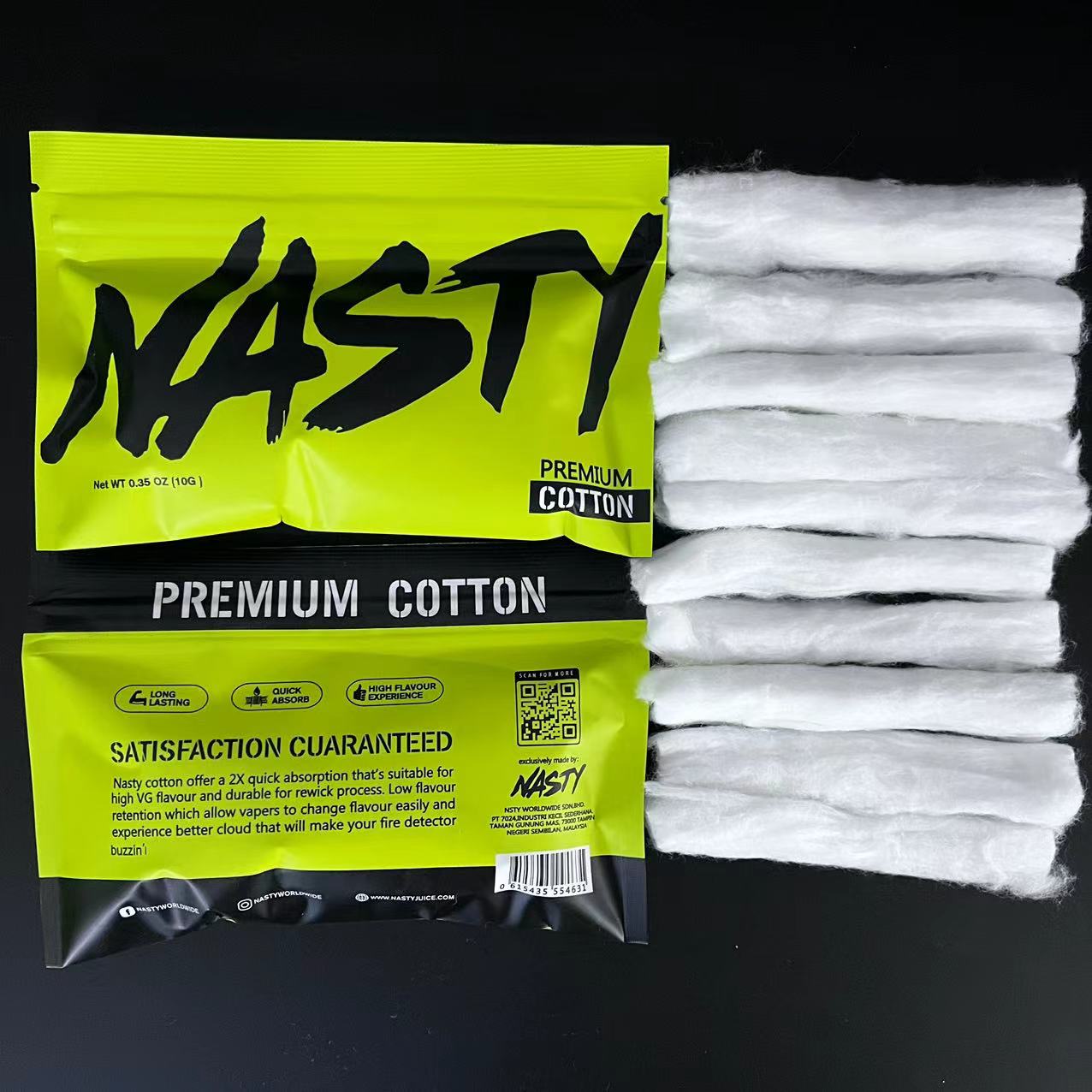 10/5 x Bag NASTY Cotton Long F - đánh giá và giá Cotton Wick Organic