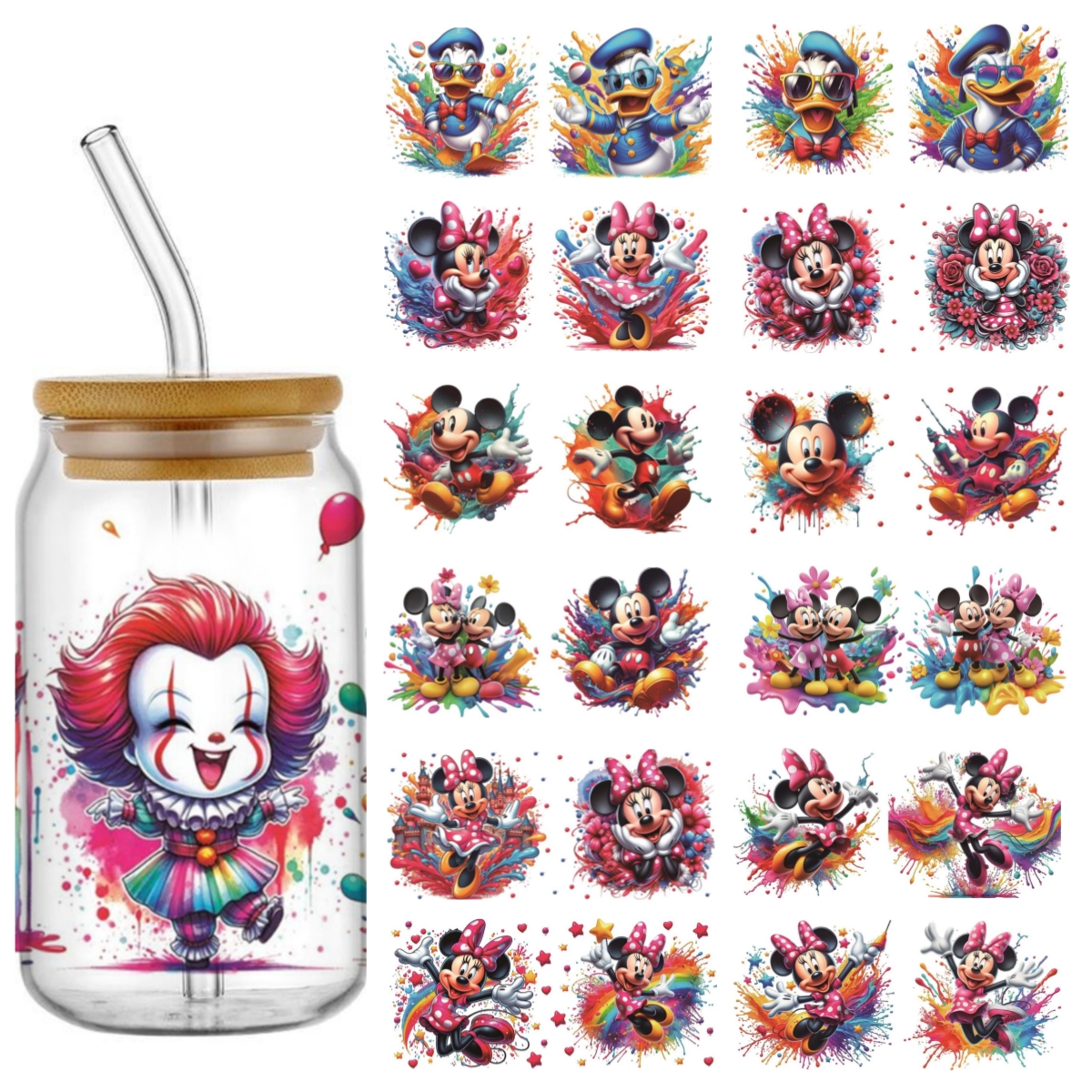 Mickey and Minnie UV DTF Cup W - đánh giá và giá Rdta Tank Glass