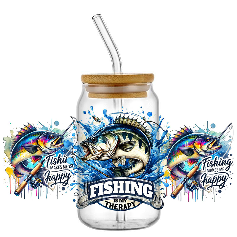 UV DTF Go Fishing Design Trans - đánh giá và giá Rdta Tank Glass