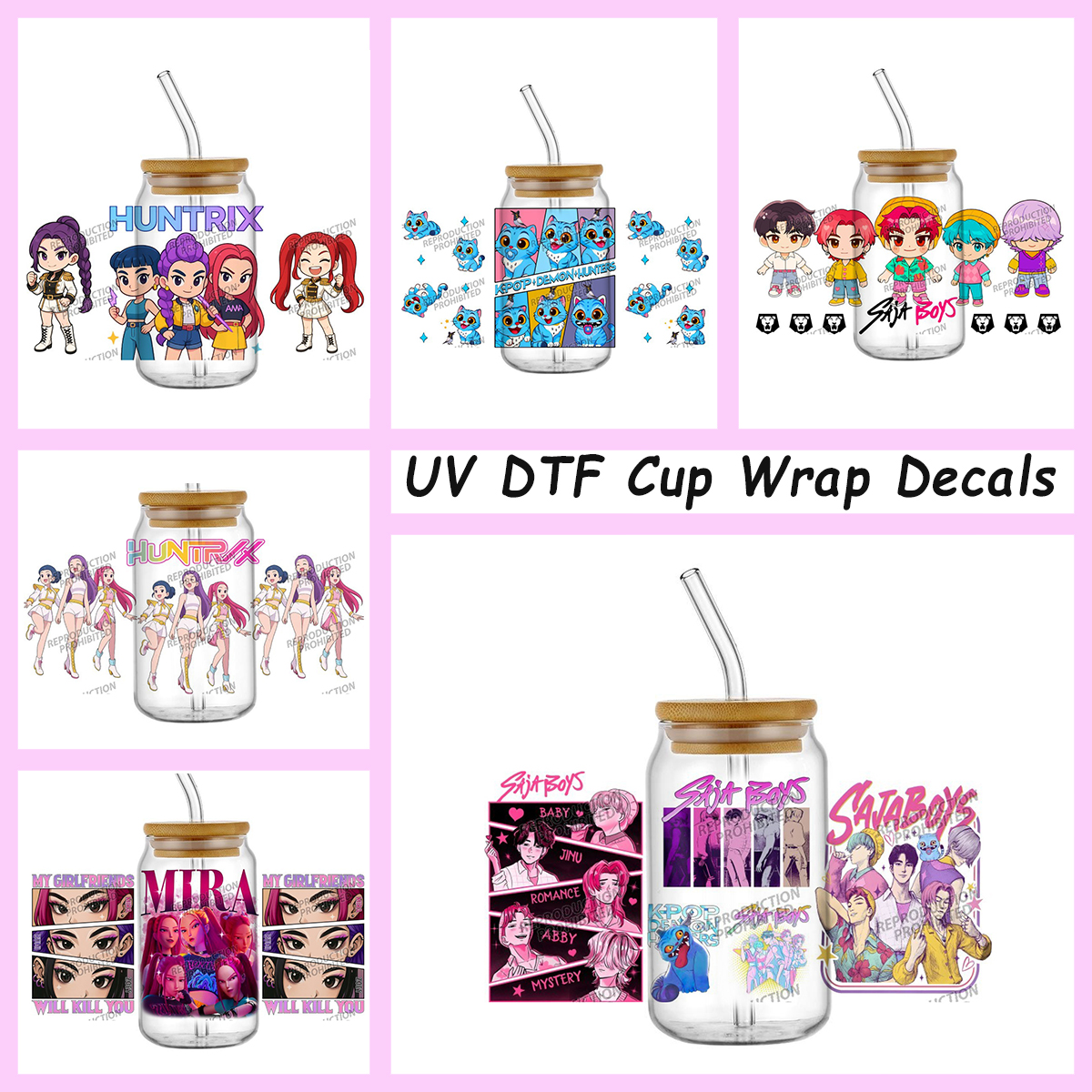 Saja Boys K-POP Team UV DTF Cu - đánh giá và giá Rdta Tank Glass