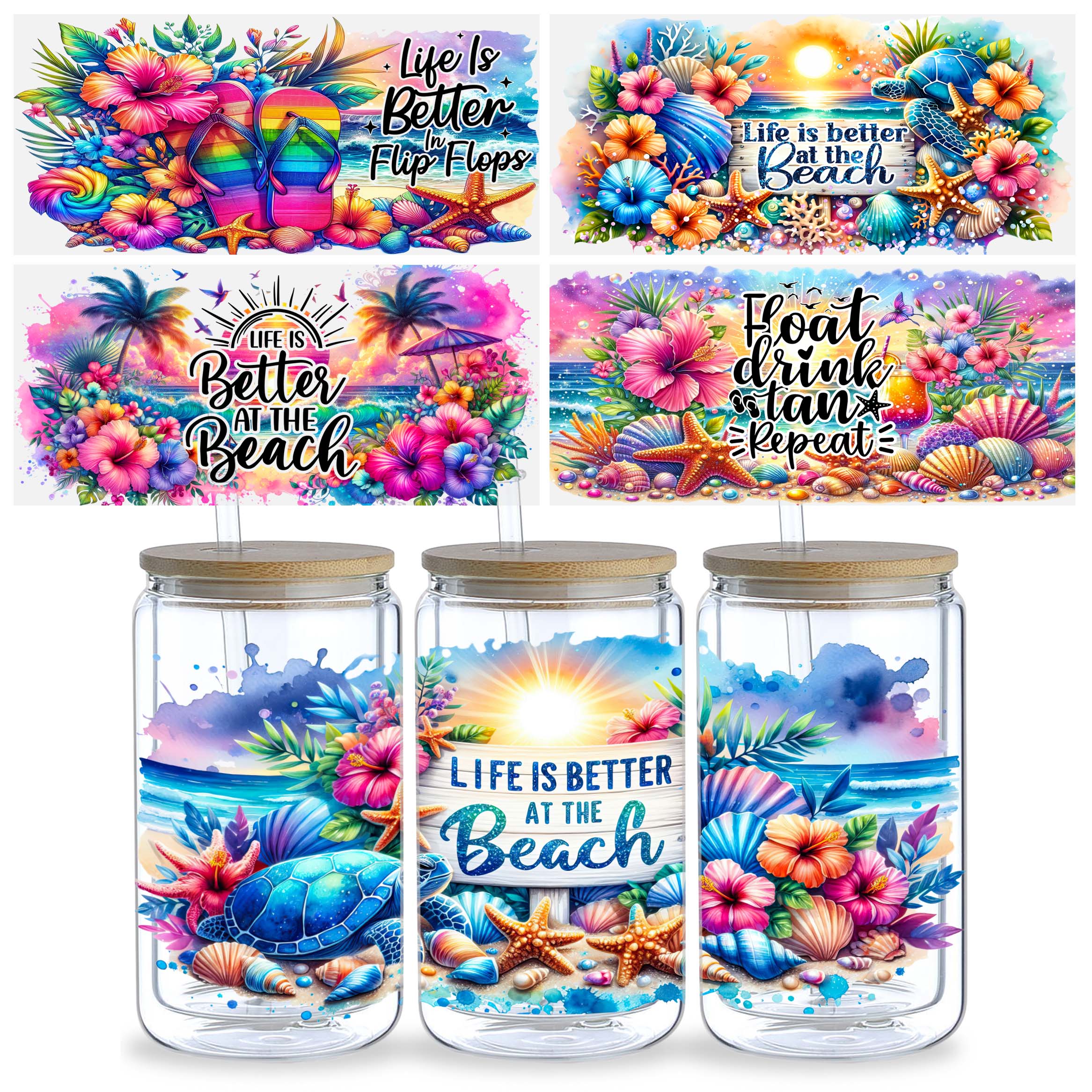 5 Sheets Seaside Beach for 16o - đánh giá và giá Rdta Tank Glass