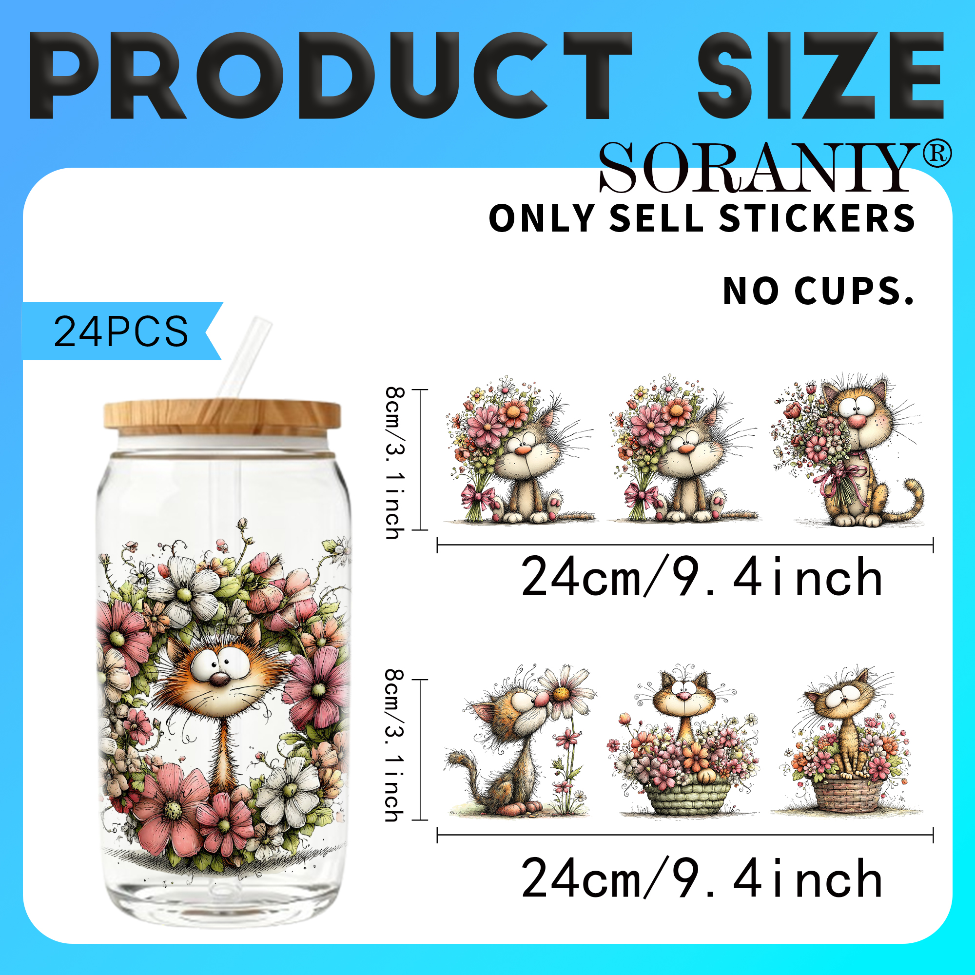 24PCS/Set Whimsical Floral Cat - đánh giá và giá Rdta Tank Glass